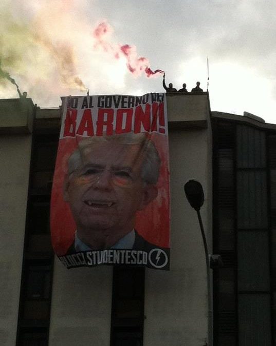 Blocco Studentesco: «No al Governo dei Baroni». Oggi la mobilitazione nazionale contro Monti e spending review