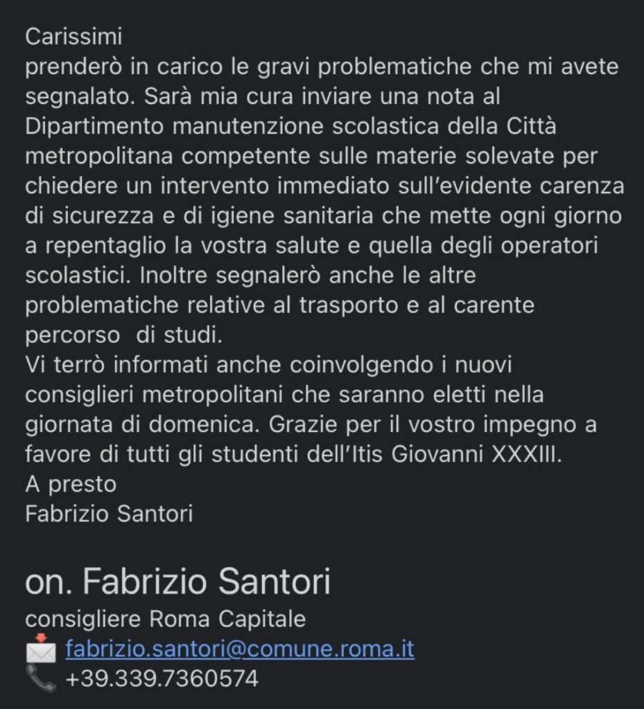 blocco studentesco roma disoccupato giovanni xxiii risposta santori